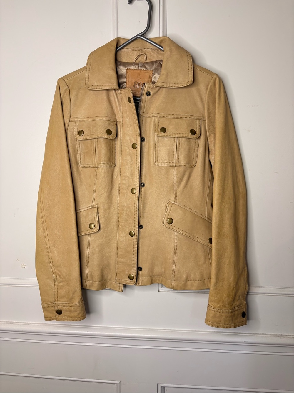 Banana Republic Vintage Tan genuine Leather Utility Jacket